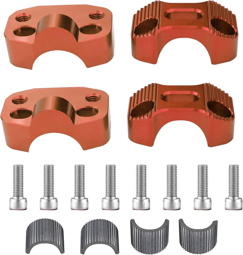 Adsspro Universal Motorcycle 7/8" 1 1/8" 22MM 28MM CNC Aluminum Handlebar Handle Risers Adjustable Fat Bar Adapter Mount Clamps Universal For EXC KLX KXF YZF CRF XR SX SXF XCW WR YZ Dirt Pit Bike (Orange) - Image 5